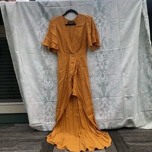 Reformation high-low mustard dress